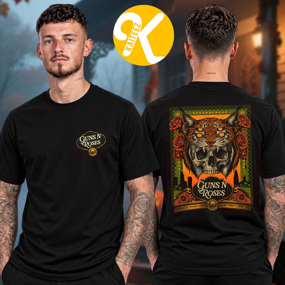 Guns N Roses San Diego CA Event Tee At Snapdragon Stadium In San Diego CA On September 2 2026 Two Sided Unisex T-Shirt Guns N Roses San Diego CA Event Tee At Snapdragon Stadium In San Diego CA On September 2 2026 Two Sided Unisex T-Shirt