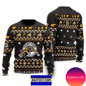 Hamilton Tiger Cats Black Christmas Ugly Sweater