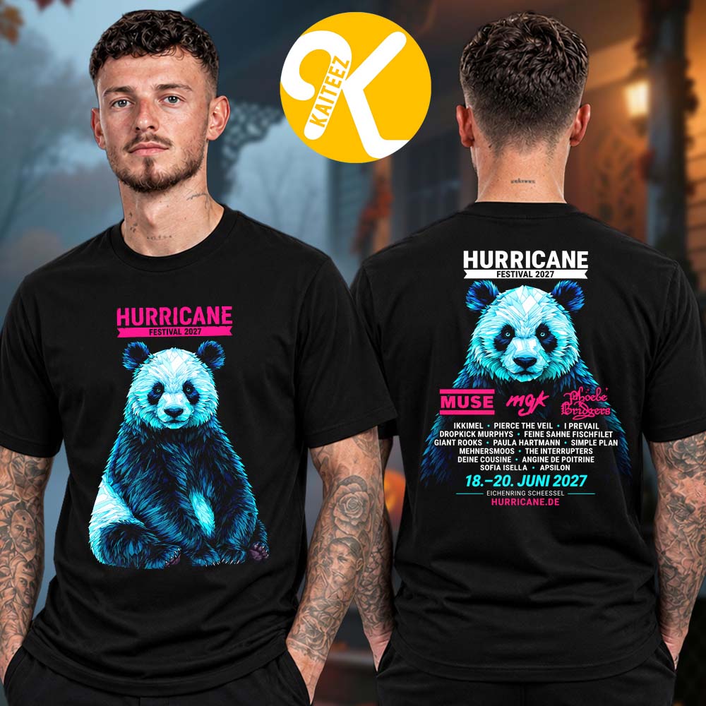Hurricane Festival 2027 At The Eichenring In Scheessel DE On June 18-20 2027 Line Up Two Sided Unisex T-Shirt Hurricane Festival 2027 At The Eichenring In Scheessel DE On June 18-20 2027 Line Up Two Sided Unisex T-Shirt