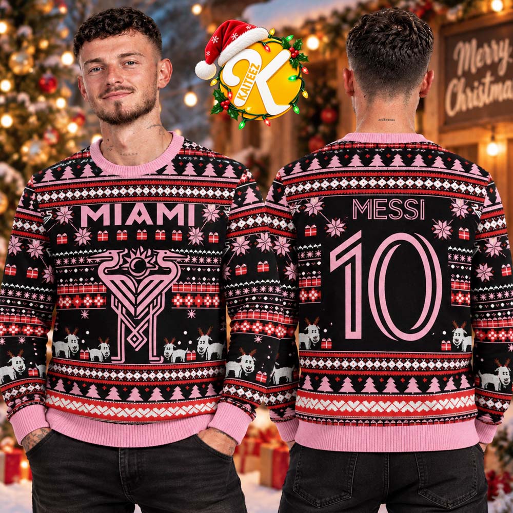 Inter Miami Soccer Club Christmas Personalized Ugly Sweater Inter Miami Soccer Club Christmas Personalized Ugly Sweater