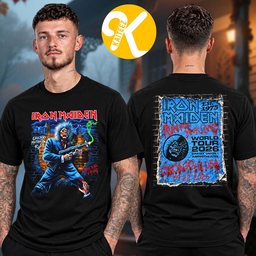 Iron Maiden Chicago IL Event Tee At Credit Union 1 Amphitheatre In Chicago IL On September 22 2026 Two Sided Unisex T-Shirt Iron Maiden Chicago IL Event Tee At Credit Union 1 Amphitheatre In Chicago IL On September 22 2026 Two Sided Unisex T-Shirt