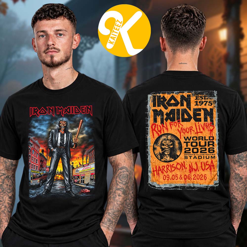 Iron Maiden Harrison NJ USA Exclusive Event Tee At Sports Illustrated Stadium In Harrison NJ USA On September 5 6 2026 Two Sided Unisex T-Shirt Iron Maiden Harrison NJ USA Exclusive Event Tee At Sports Illustrated Stadium In Harrison NJ USA On September 5 6 2026 Two Sided Unisex T-Shirt