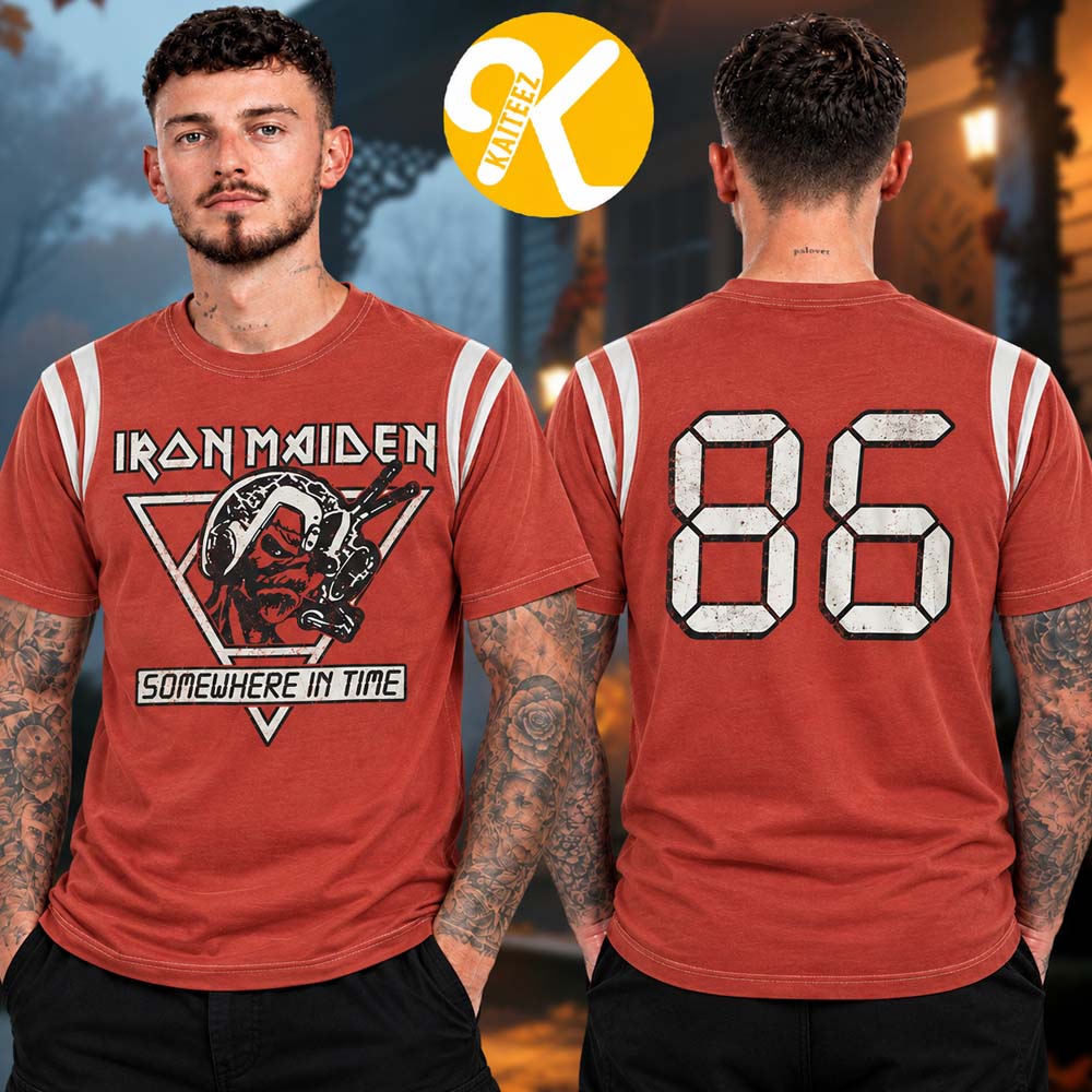 Iron Maiden Merch Somewhere In Time 40th Anniversary Collection Vintage Red Unisex T-Shirt Iron Maiden Merch Somewhere In Time 40th Anniversary Collection Vintage Red Unisex T-Shirt