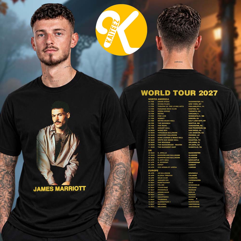 James Marriott World Tour 2027 Tour Dates Two Sided Unisex T-Shirt James Marriott World Tour 2027 Tour Dates Two Sided Unisex T-Shirt
