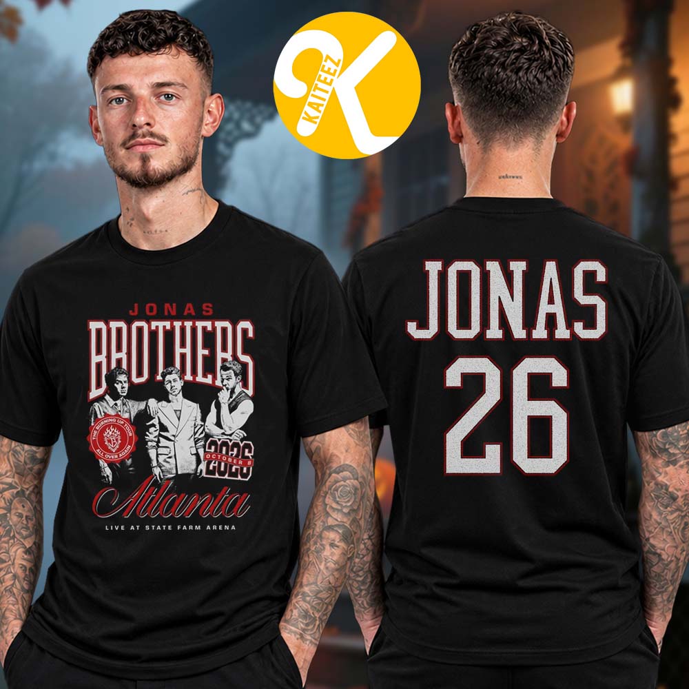 Jonas Brothers Merch Burning Up All Over Again Atlanta GA City Two Sided Unisex T-Shirt Jonas Brothers Merch Burning Up All Over Again Atlanta GA City Two Sided Unisex T-Shirt