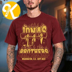 Jonas Brothers Merch Burning Up All Over Again Washington DC City Cardinal Red Unisex T-Shirt