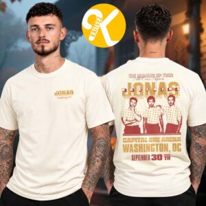 Jonas Brothers Merch Burning Up All Over Again Washington DC City Two Sided Unisex T-Shirt