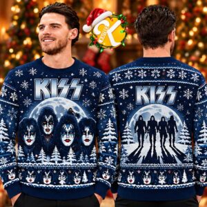Kiss Band Winter Blue Moon Ugly Christmas Sweater