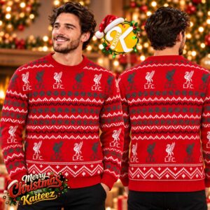Liverpool LFC Fairisle Logo Christmas Jumper Ugly Sweater