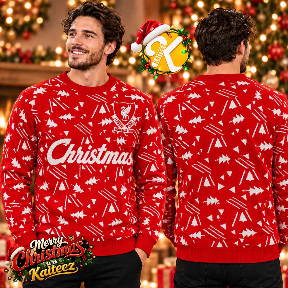 Liverpool LFC Retro White And Red Christmas Jumper Ugly Sweater Liverpool LFC Retro White And Red Christmas Jumper Ugly Sweater