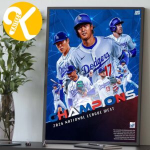 Los Angeles Dodgers Is The NL West Champions 2026 Home Decor Poster Canvas