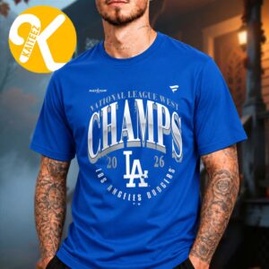 Los Angeles Dodgers Merch Fanatics 2026 NL West Division Champions Locker Room Royal Unisex T-Shirt