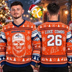 Luke Combs Denver Broncos Best Gift For Fans Ugly Christmas Sweater