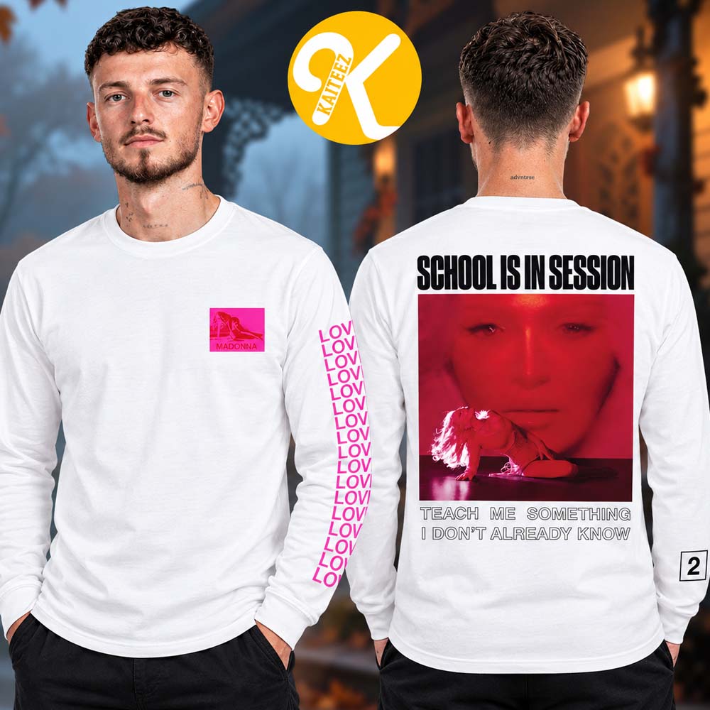 Madonna Merch School Is In Session Projection Unisex Longsleeve Madonna Merch School Is In Session Projection Unisex Longsleeve