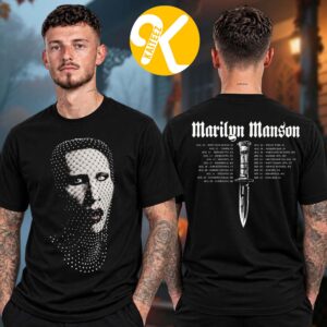 Marilyn Manson Merch Freaks On Tour 2026 With Rob Zombie Mesh Of Darkness Tour Dates Two Sided Unisex T-Shirt