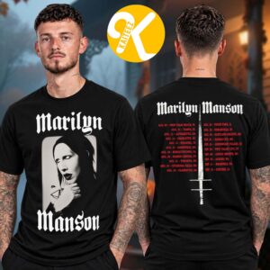 Marilyn Manson Merch Freaks On Tour 2026 With Rob Zombie Photo Tour Dates Two Sided Unisex T-Shirt