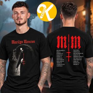 Marilyn Manson Merch Freaks On Tour 2026 With Rob Zombie The Red Cross Tour Dates Two Sided Unisex T-Shirt