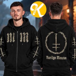 Marilyn Manson Merch Freaks On Tour 2026 With Rob Zombie Zip Up Hoodie