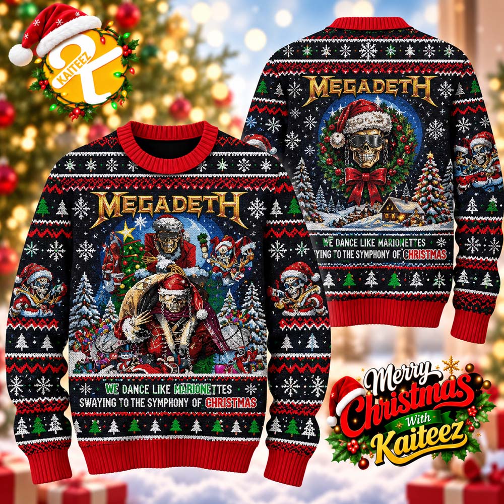 Megadeth We Dance Like Marionettes Swaying To The Symphony Of Christmas Best Gift For Holiday Ugly Sweater Megadeth We Dance Like Marionettes Swaying To The Symphony Of Christmas Best Gift For Holiday Ugly Sweater