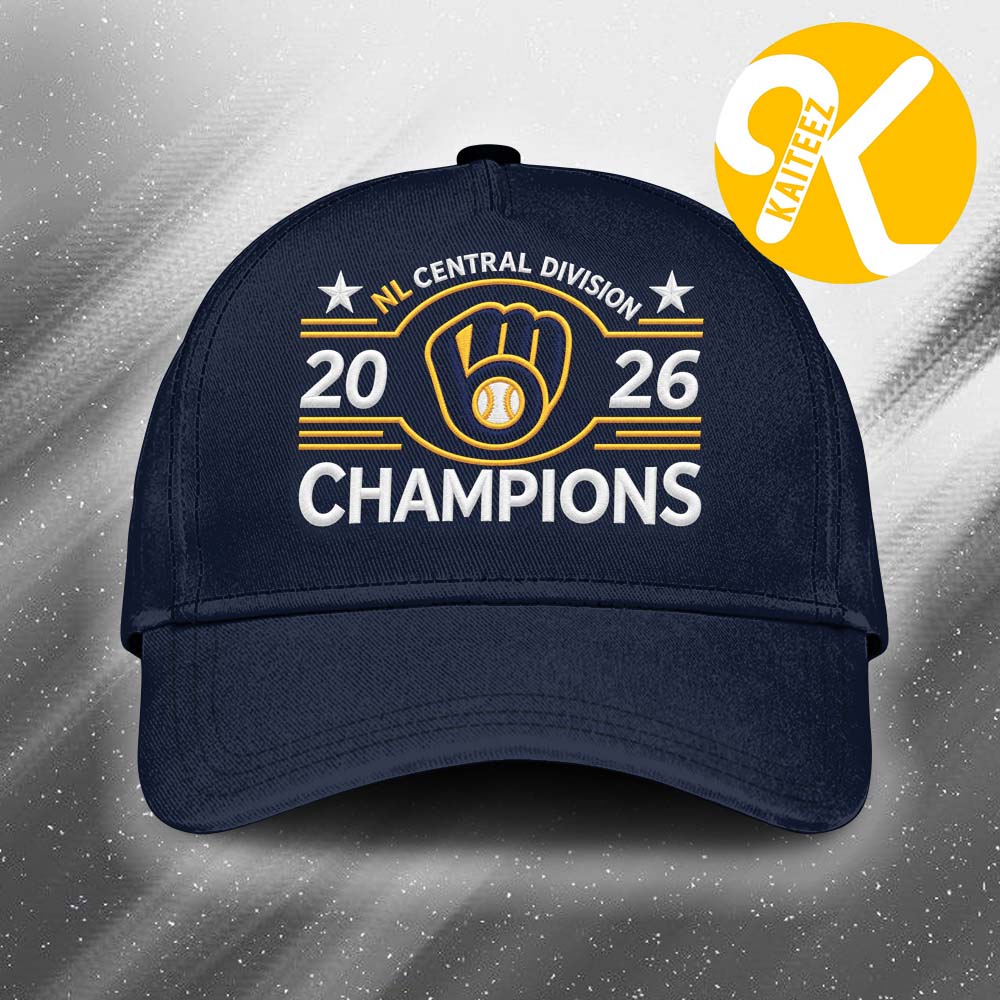 Milwaukee Brewers Merch NL Central Division Champions Logo Classic Cap Hat Snapback Milwaukee Brewers Merch NL Central Division Champions Logo Classic Cap Hat Snapback