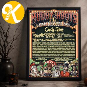 Muddy Roots Music Festival 2026 In Cookeville TN On September 4 5 6 2026 Line Up Home Decor Poster Canvas