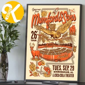Mumford And Sons Birmingham AL Event Poster At The Coca Cola Theater In Birmingham AL On September 29 2026 Home Decor Poster Canvas