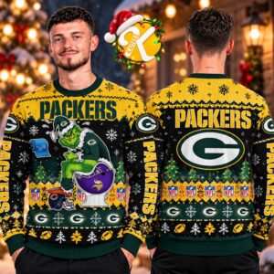 NFL Green Bay Packers Grinch Funny Xmas Ugly Sweater