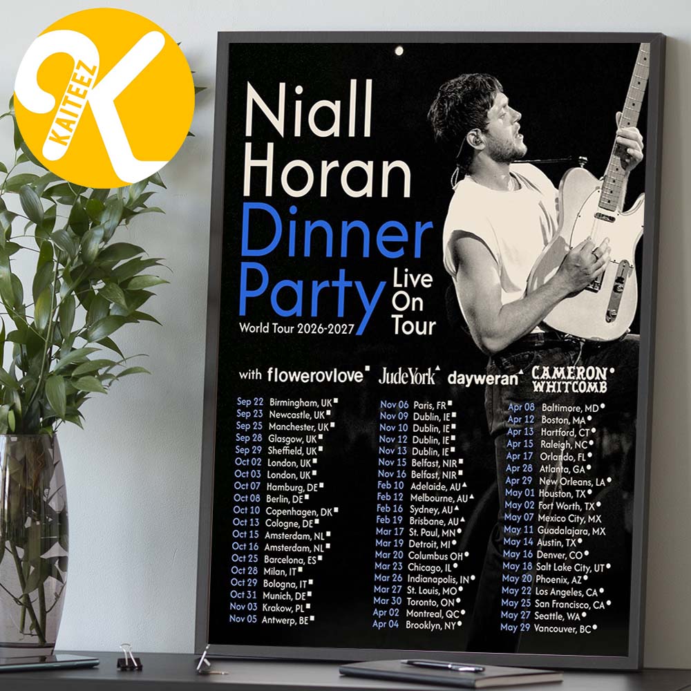 Niall Horan Dinner Party World Tour 2026 2027 Tour Dates Home Decor Poster Canvas Niall Horan Dinner Party World Tour 2026 2027 Tour Dates Home Decor Poster Canvas