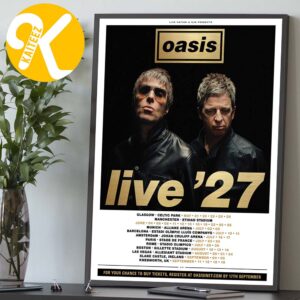 Oasis Live 27 Photo Tour Dates Home Decor Poster Canvas