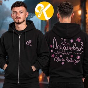 Olivia Rodrigo Merch The Unraveled Tour 2026 Logo Zip Up Hoodie