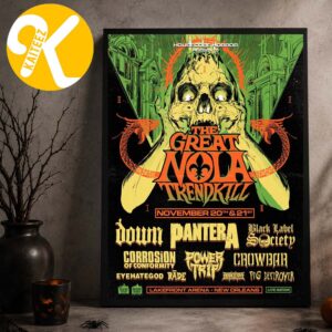 Pantera The Great NOLA Trendkill Festival At Lakefront Arena In New Orleans LA On November 20 21 2026 Line Up Home Decor Poster Canvas