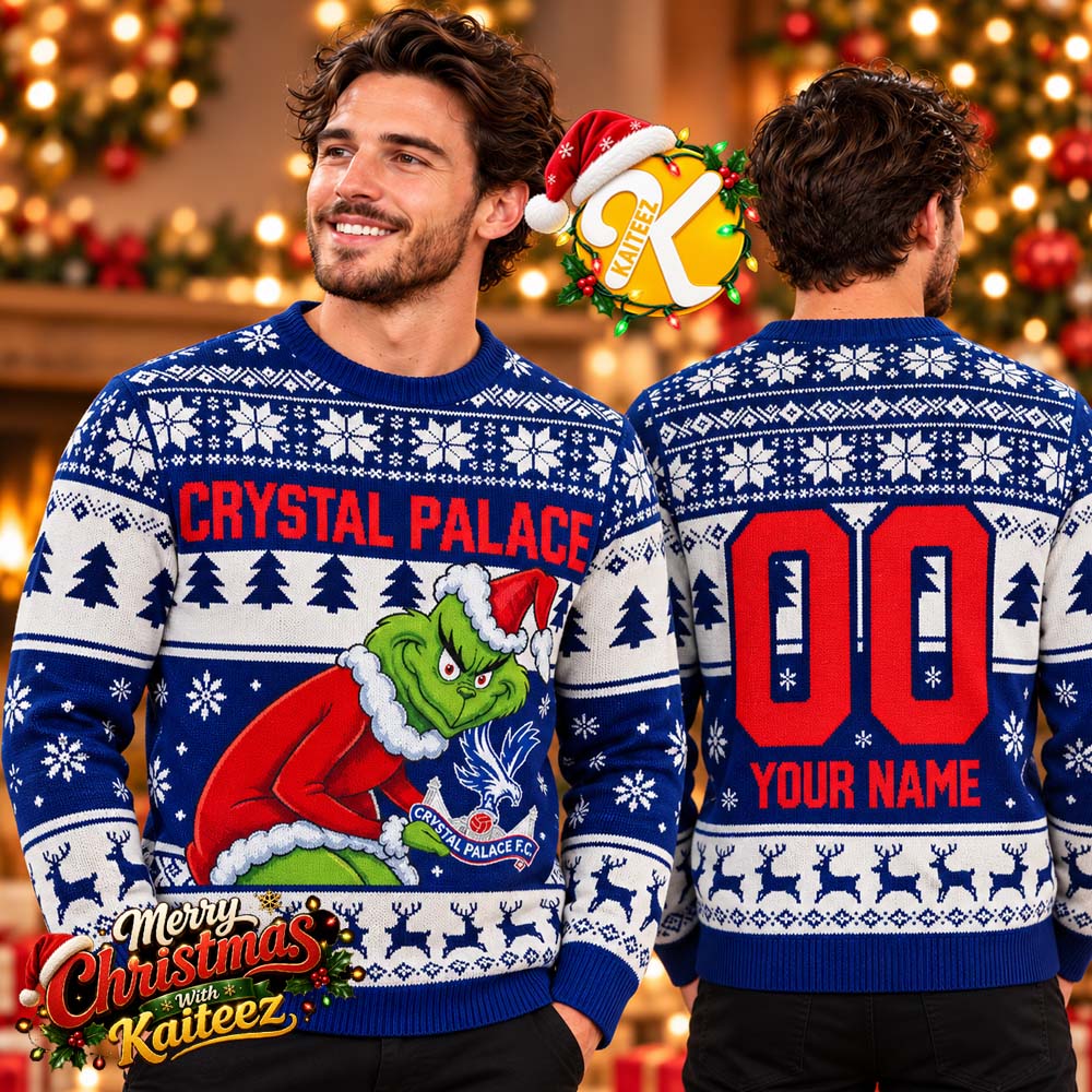Personalized EPL Crystal Palace Grinch Ugly Sweater All Over Print For Fan Limited Edition Personalized EPL Crystal Palace Grinch Ugly Sweater All Over Print For Fan Limited Edition