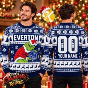 Personalized EPL Everton Grinch All Over Print For Fan Limited Edition Ugly Sweater
