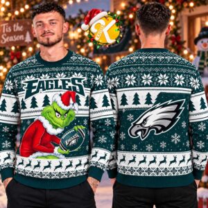 Philadelphia Eagles Grinch Ugly Christmas Sweater