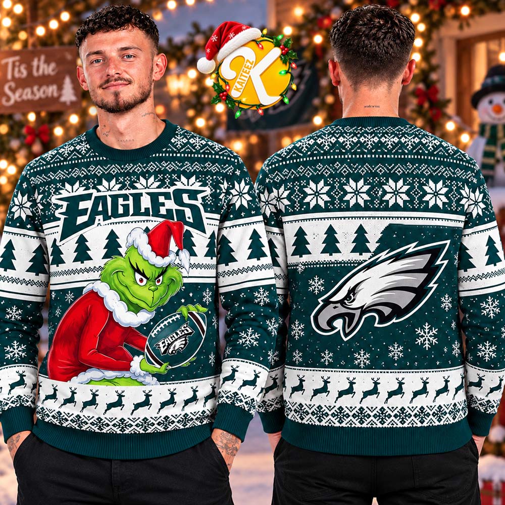 Philadelphia Eagles Grinch Ugly Christmas Sweater Philadelphia Eagles Grinch Ugly Christmas Sweater