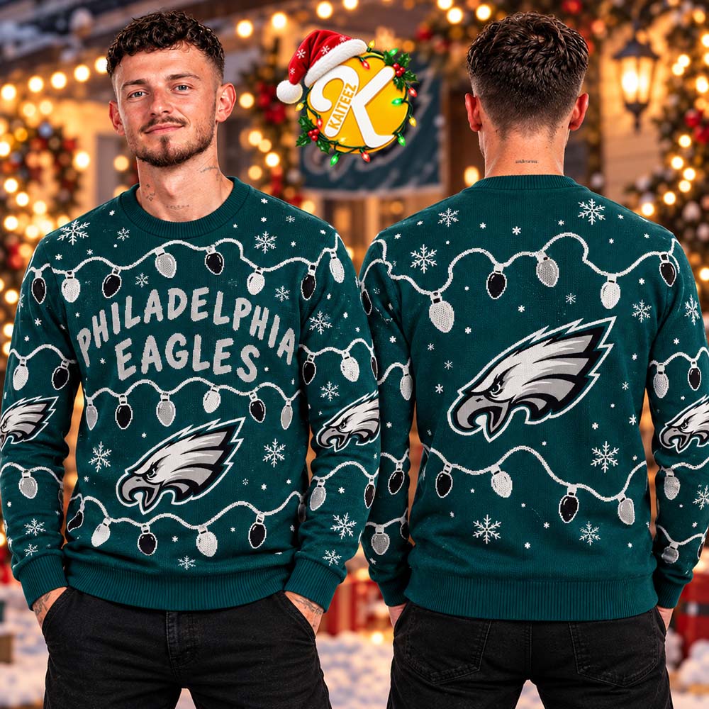 Philadelphia Eagles Light Up Ugly Christmas Sweater Philadelphia Eagles Light Up Ugly Christmas Sweater