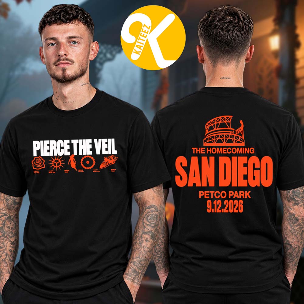 Pierce The Veil San Diego CA Exclusive Event Tee At Petco Park In San Diego CA On September 12 2026 The Homecoming Two Sided Unisex T-Shirt Pierce The Veil San Diego CA Exclusive Event Tee At Petco Park In San Diego CA On September 12 2026 The Homecoming Two Sided Unisex T-Shirt