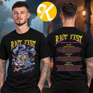 Riot Fest 2026 Merch In Chicago IL On September 18-20 2026 Psychedelic Bunny Lineup Two Sided Unisex T-Shirt