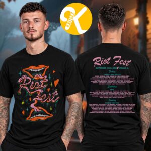 Riot Fest 2026 Merch In Chicago IL On September 18-20 2026 Tongue Tied Lineup Two Sided Unisex T-Shirt