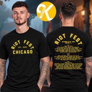 Riot Fest 2026 Merch In Chicago IL On September 18-20 2026 Yellow Text Lineup Two Sided Unisex T-Shirt