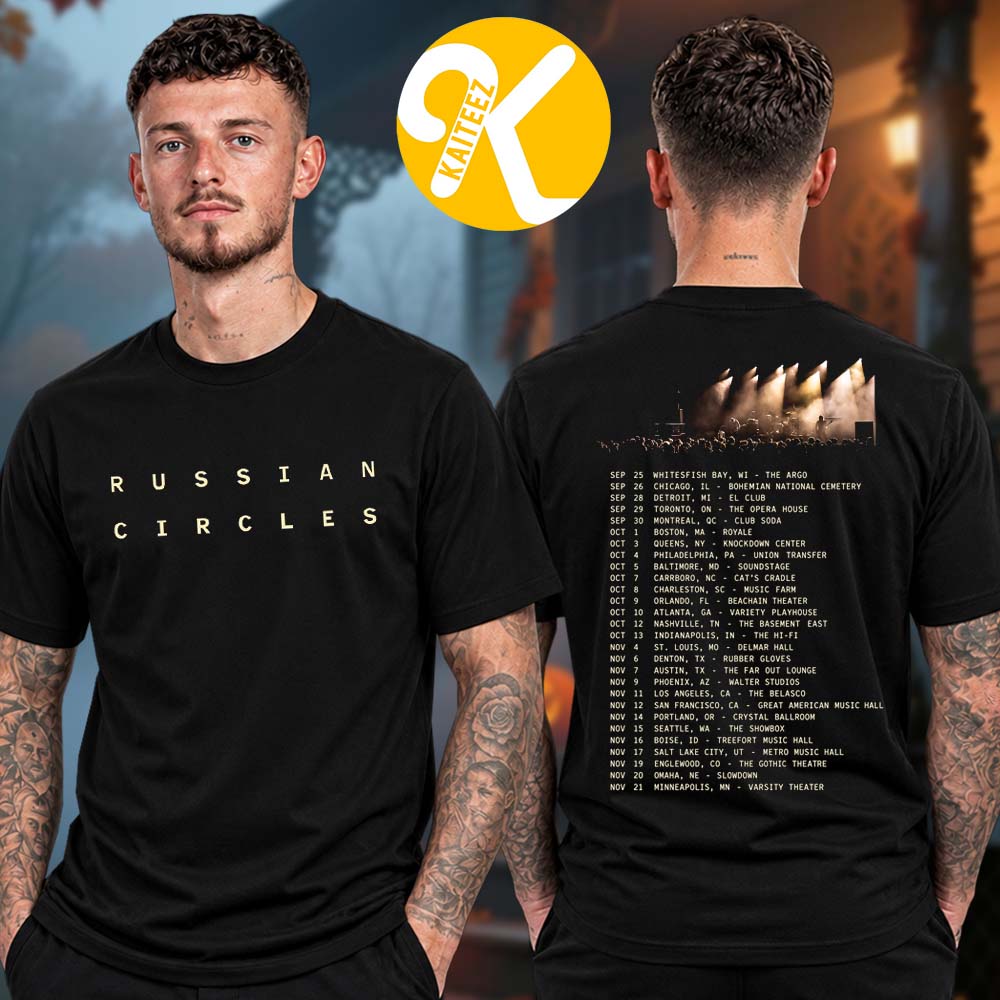 Russian Circles Nine Tour 2026 Tour Dates With Pelican And Primitive Man Two Sided Unisex T-Shirt Russian Circles Nine Tour 2026 Tour Dates With Pelican And Primitive Man Two Sided Unisex T-Shirt
