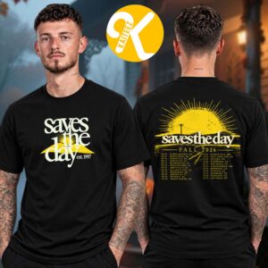 Saves The Day Merch Fall Tour 2026 Dawn Tour Dates Two Sided Unisex T-Shirt