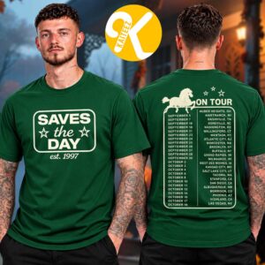 Saves The Day Merch Fall Tour 2026 Horse Tour Dates Two Sided Unisex T-Shirt