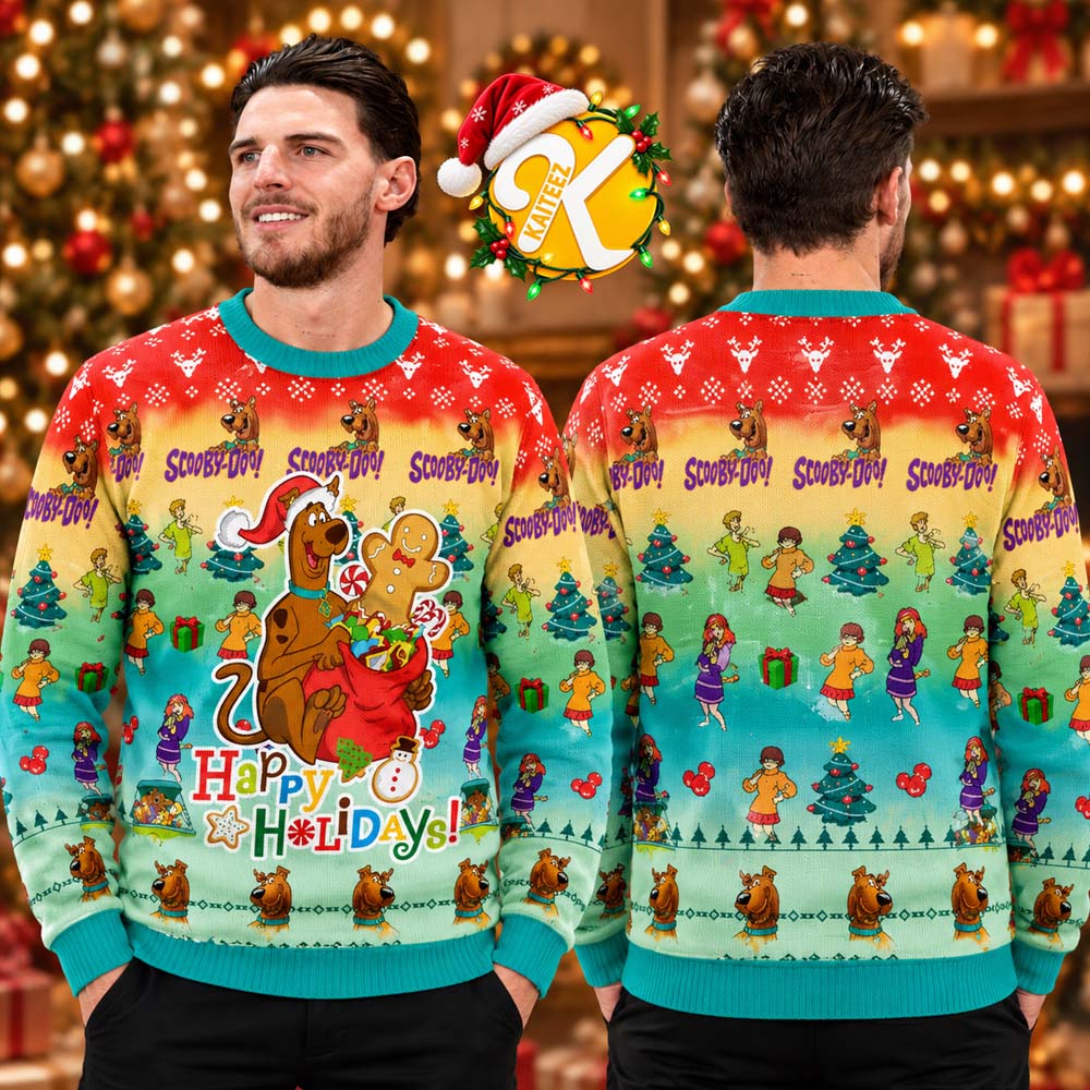 Scooby Doo Happy Holiday Ugly Christmas Sweater Scooby Doo Happy Holiday Ugly Christmas Sweater
