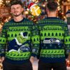 Seattle Seahawks NFL Busy Block Snowfall Ugly Christmas Sweater Seattle Seahawks NFL Busy Block Snowfall Ugly Christmas Sweater