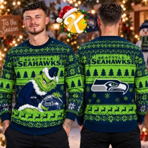 Seattle Seahawks NFL Grinch Ugly Christmas Sweater