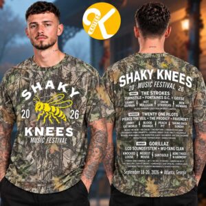 Shaky Knees Festival 2026 Merch At Piedmont Park In Atlanta GA On September 18-20 2026 Camo Lineup Unisex T-Shirt