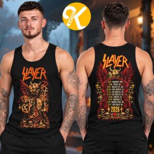 Slayer Merch World Tour 2026 Horned Fallen Angel Tour Dates Two Sided Unisex Tank Top
