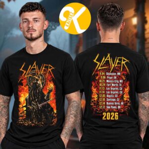 Slayer Merch World Tour 2026 Infernal Goat Demon Tour Dates Two Sided Unisex T-Shirt