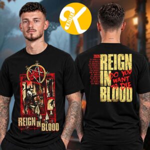 Slayer Merch World Tour 2026 Reign In Blood Tour Dates Two Sided Unisex T-Shirt